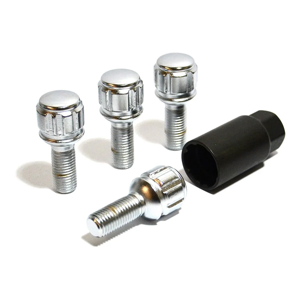 SAAS Set of 4 Splined Lock Bolts - Chrome, M14x1.50 Thread, Ball Seat Type - 90389 - Image 3